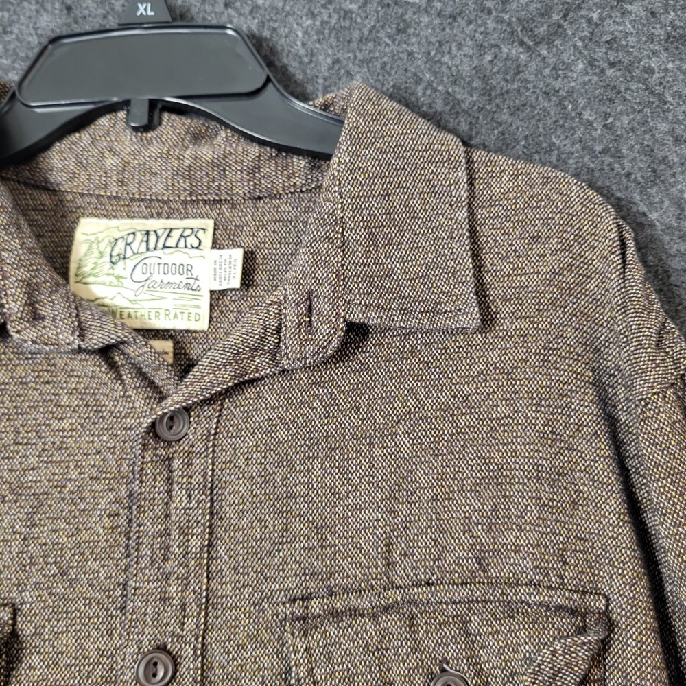 Grayers Outdoor Garments Mens XL Brown Textured Weather Rated Shirt Jacket